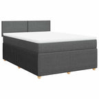 Boxspringbett mit Matratze Dunkelgrau 140x190 cm Stoff
