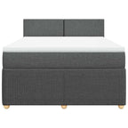 Boxspringbett mit Matratze Dunkelgrau 140x190 cm Stoff