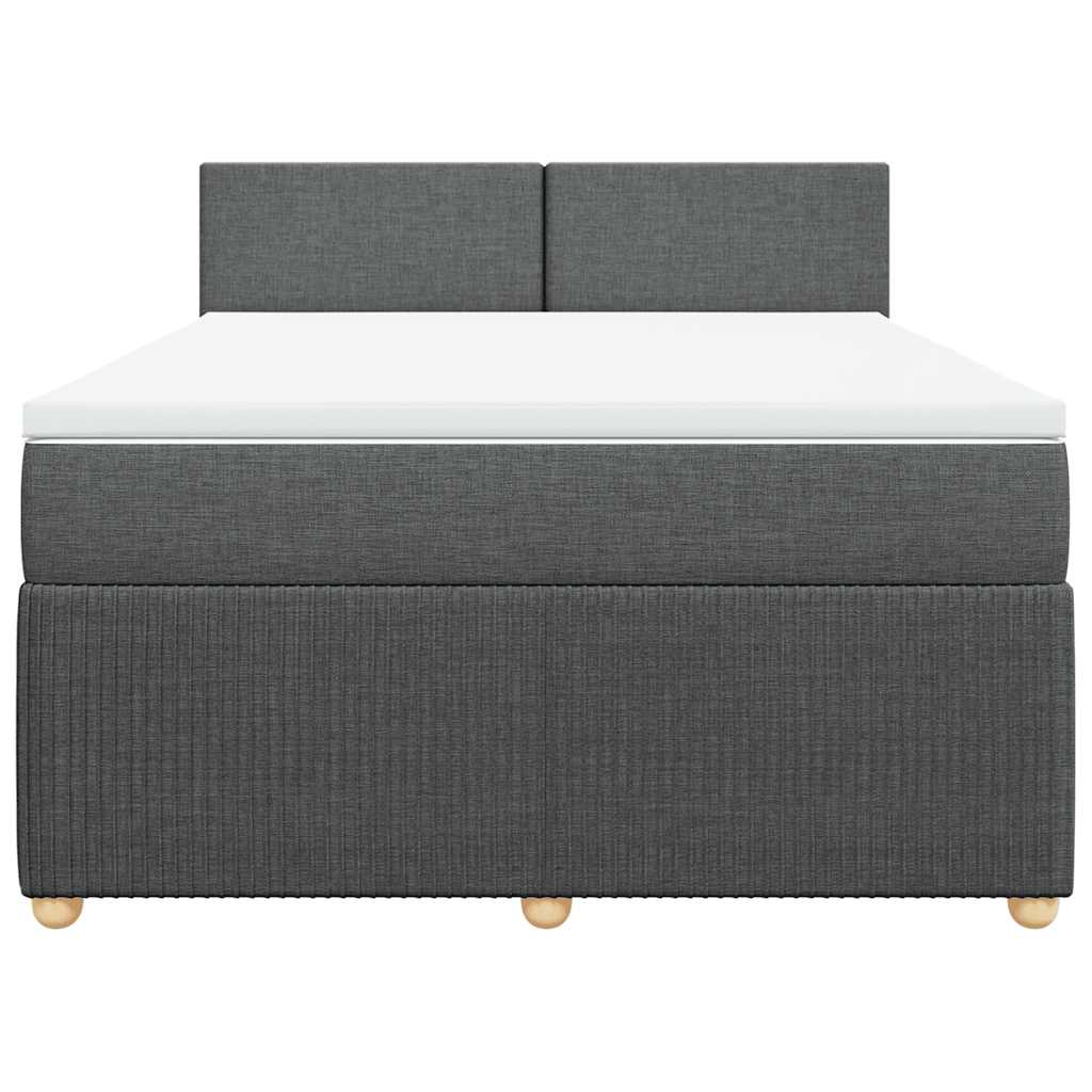 Boxspringbett mit Matratze Dunkelgrau 140x190 cm Stoff