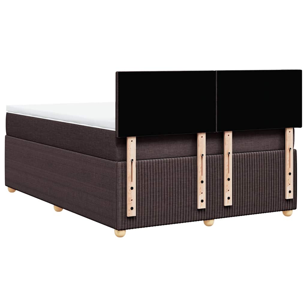 Boxspringbett mit Matratze Dunkelbraun 140x190 cm Stoff