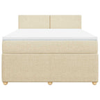 Boxspringbett mit Matratze Creme 140x190 cm Stoff