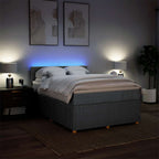 Boxspringbett mit Matratze Dunkelgrau 140x190 cm Stoff