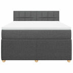 Boxspringbett mit Matratze Dunkelgrau 140x190 cm Stoff
