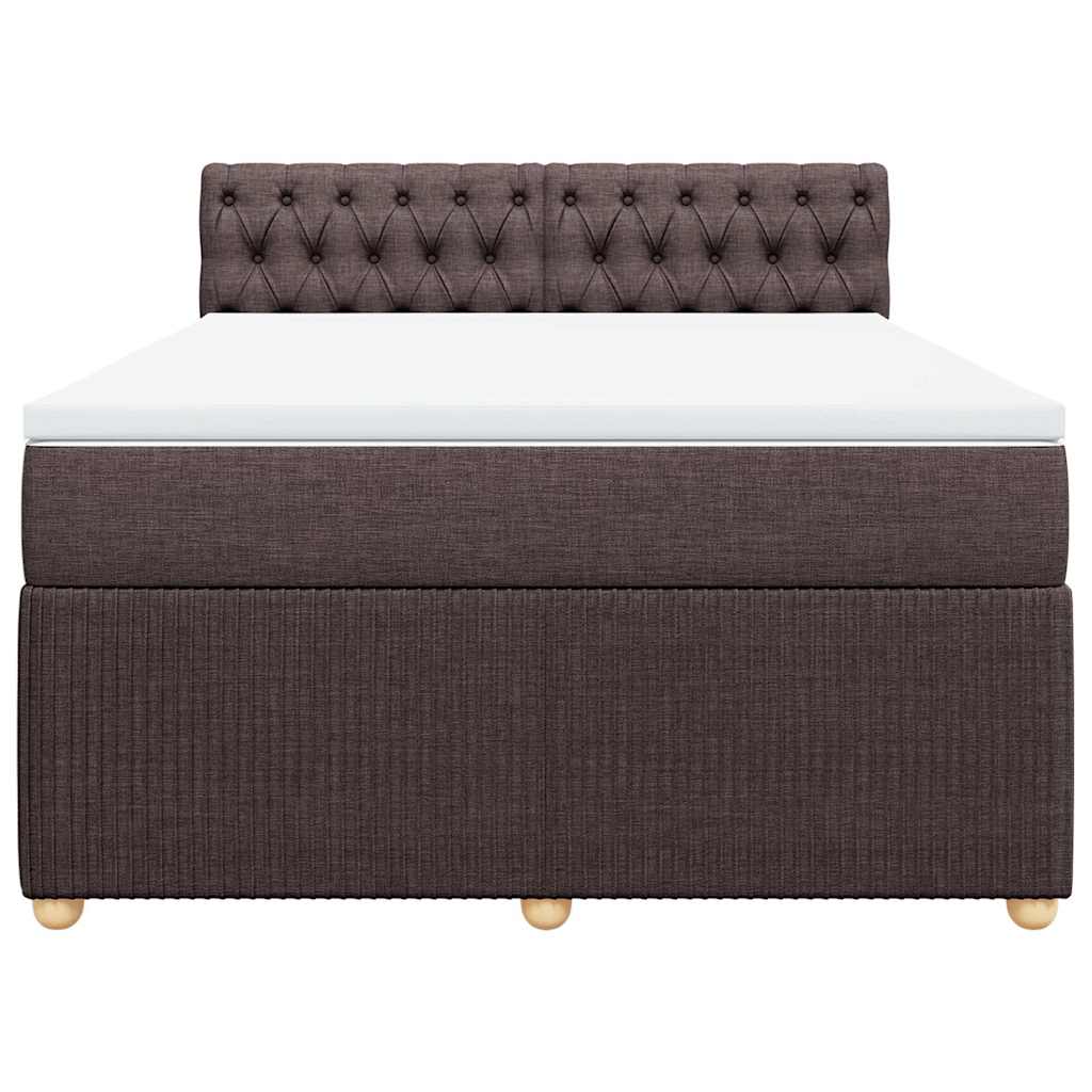 Boxspringbett mit Matratze Dunkelbraun 140x190 cm Stoff
