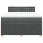 Boxspringbett mit Matratze Dunkelgrau 140x190 cm Stoff