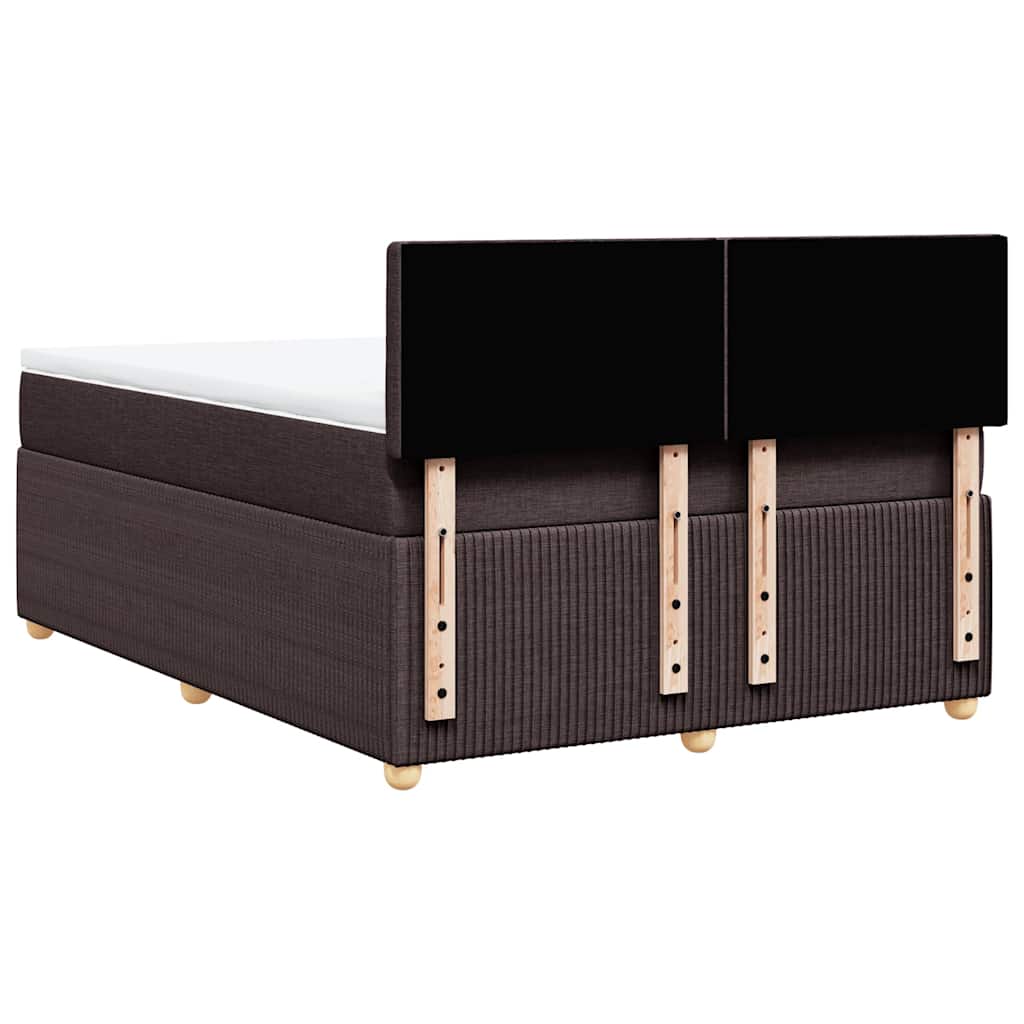 Boxspringbett mit Matratze Dunkelbraun 140x190 cm Stoff