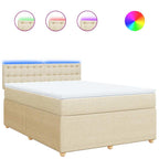 Boxspringbett mit Matratze Creme 140x190 cm Stoff