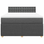 Boxspringbett mit Matratze Dunkelgrau 140x200 cm Stoff