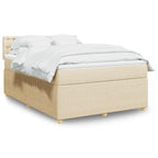 Boxspringbett mit Matratze Creme 160x200 cm Stoff