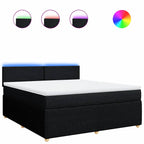 Boxspringbett mit Matratze Schwarz 180x200 cm Stoff
