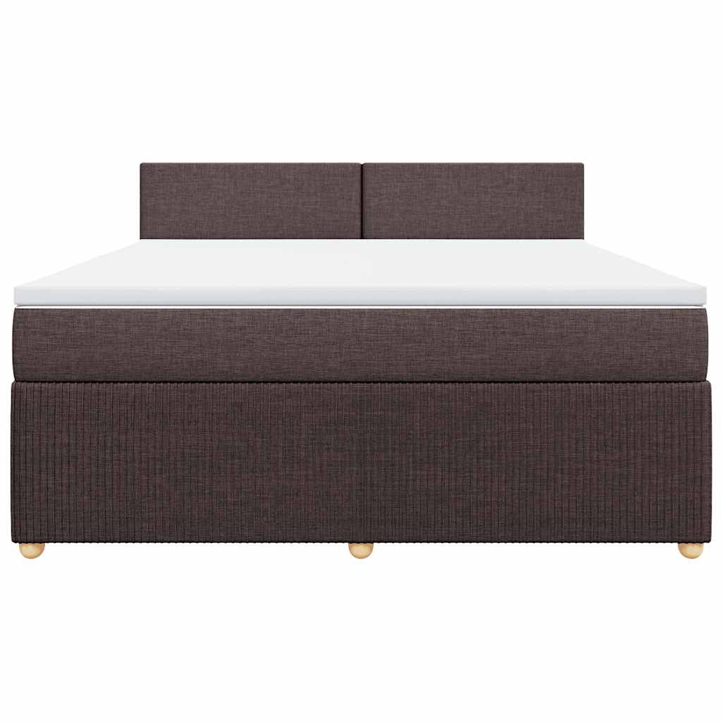 Boxspringbett mit Matratze Dunkelbraun 180x200 cm Stoff