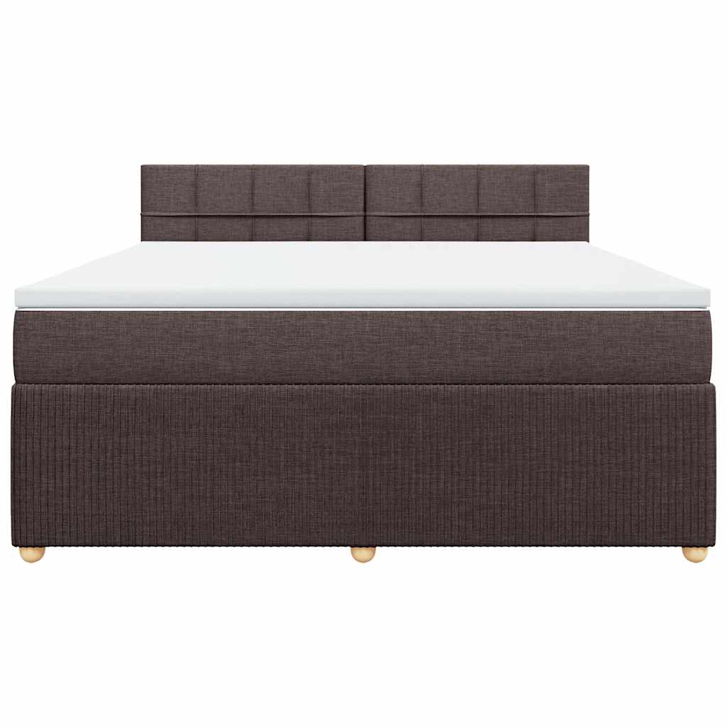 Boxspringbett mit Matratze Dunkelbraun 180x200 cm Stoff