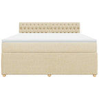 Boxspringbett mit Matratze Creme 180x200 cm Stoff