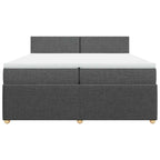 Boxspringbett mit Matratze Dunkelgrau 200x200 cm Stoff
