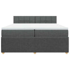 Boxspringbett mit Matratze Dunkelgrau 200x200 cm Stoff