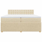Boxspringbett mit Matratze Creme 200x200 cm Stoff