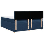 Boxspringbett mit Matratze Blau 200x200 cm Stoff