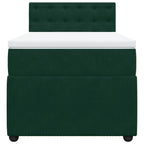 Boxspringbett mit Matratze Dunkelgrün 90x190 cm Samt