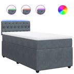 Boxspringbett mit Matratze Dunkelgrau 90x190 cm Samt