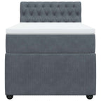 Boxspringbett mit Matratze Dunkelgrau 90x190 cm Samt