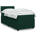 Boxspringbett mit Matratze Dunkelgrün 90x190 cm Samt