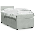 Boxspringbett mit Matratze Hellgrau 90x200 cm Samt