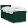 Boxspringbett mit Matratze Dunkelgrün 100x200 cm Samt