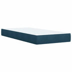Boxspringbett mit Matratze Blau 100x200 cm Samt