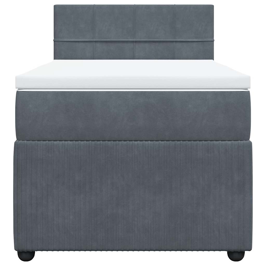 Boxspringbett mit Matratze Dunkelgrau 100x200 cm Samt