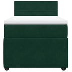 Boxspringbett mit Matratze Dunkelgrün 100x200 cm Samt
