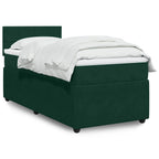 Boxspringbett mit Matratze Dunkelgrün 100x200 cm Samt