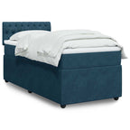 Boxspringbett mit Matratze Blau 100x200 cm Samt