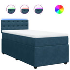 Boxspringbett mit Matratze Blau 100x200 cm Samt