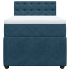 Boxspringbett mit Matratze Blau 100x200 cm Samt