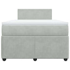 Boxspringbett mit Matratze Hellgrau 120x190 cm Samt