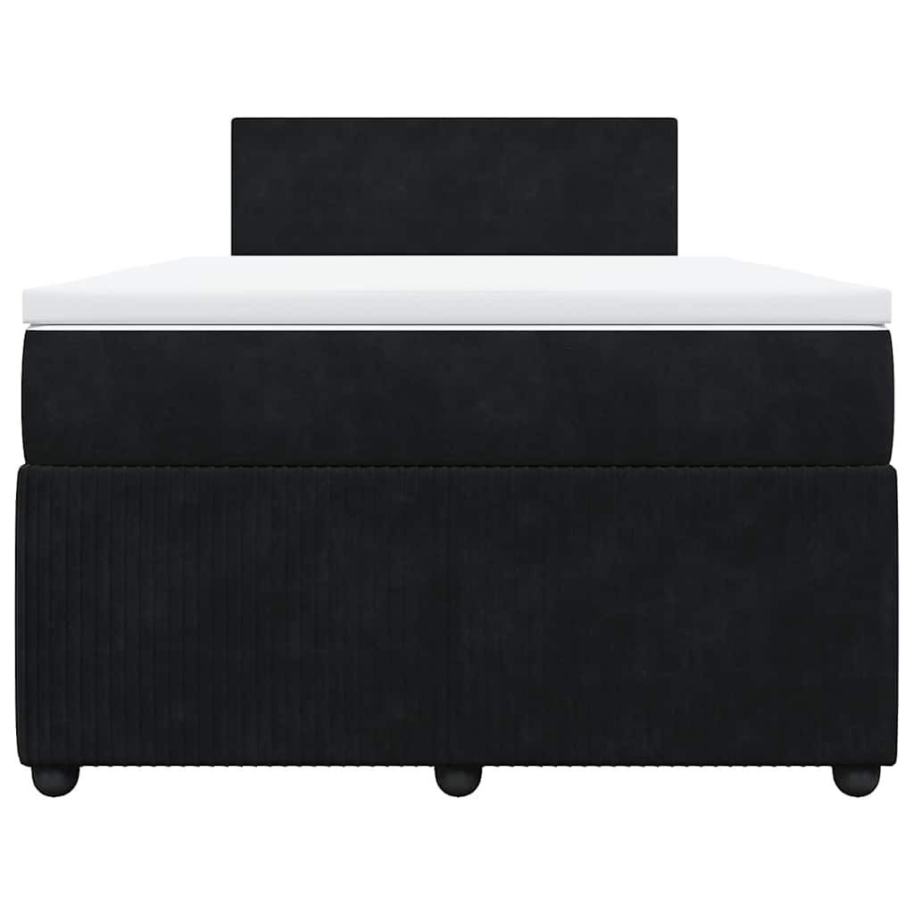 Boxspringbett mit Matratze Schwarz 120x190 cm Samt