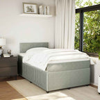 Boxspringbett mit Matratze Hellgrau 120x190 cm Samt