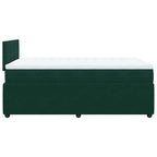 Boxspringbett mit Matratze Dunkelgrün 120x190 cm Samt