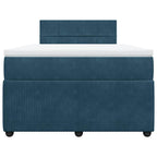 Boxspringbett mit Matratze Blau 120x190 cm Samt