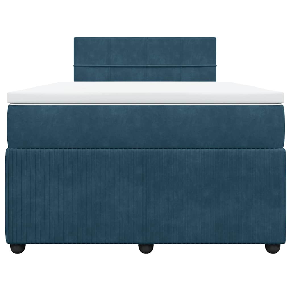 Boxspringbett mit Matratze Blau 120x190 cm Samt