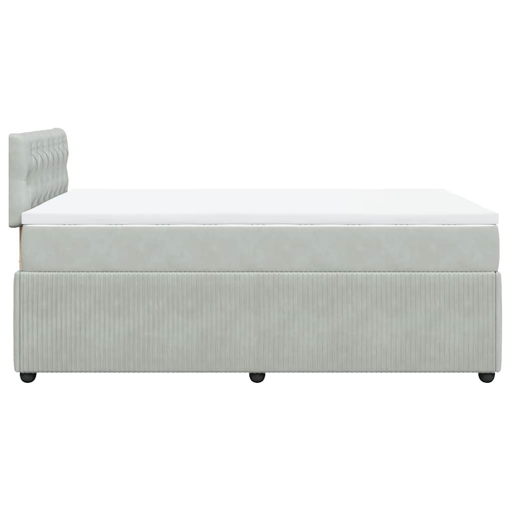 Boxspringbett mit Matratze Hellgrau 120x190 cm Samt