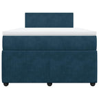 Boxspringbett mit Matratze Blau 120x200 cm Samt