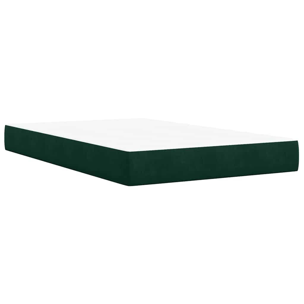 Boxspringbett mit Matratze Dunkelgrün 120x200 cm Samt