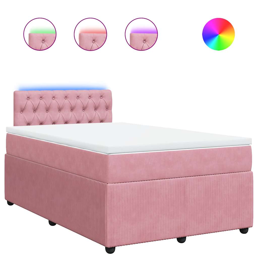 Boxspringbett mit Matratze Rosa 120x200 cm Samt