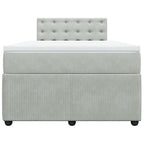 Boxspringbett mit Matratze Hellgrau 120x200 cm Samt