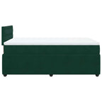 Boxspringbett mit Matratze Dunkelgrün 120x200 cm Samt