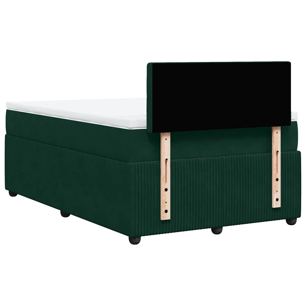 Boxspringbett mit Matratze Dunkelgrün 120x200 cm Samt