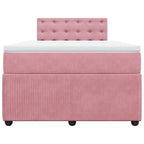Boxspringbett mit Matratze Rosa 120x200 cm Samt