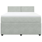 Boxspringbett mit Matratze Hellgrau 140x190 cm Samt