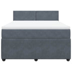 Boxspringbett mit Matratze Dunkelgrau 140x190 cm Samt